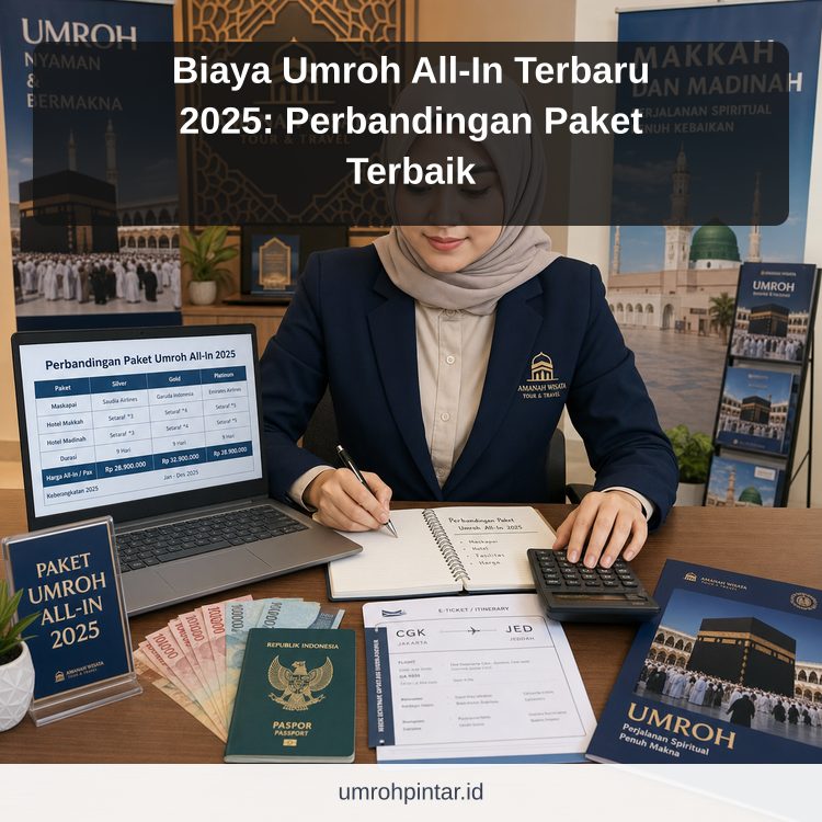 Ilustrasi Perbedaan haji ONH reguler vs plus vs furoda - Biaya Umroh All-In Terbaru 2025: Perbandingan Paket Terbaik