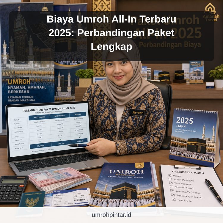 Ilustrasi Perbedaan haji ONH reguler vs plus vs furoda - Biaya Umroh All-In Terbaru 2025: Perbandingan Paket Lengkap