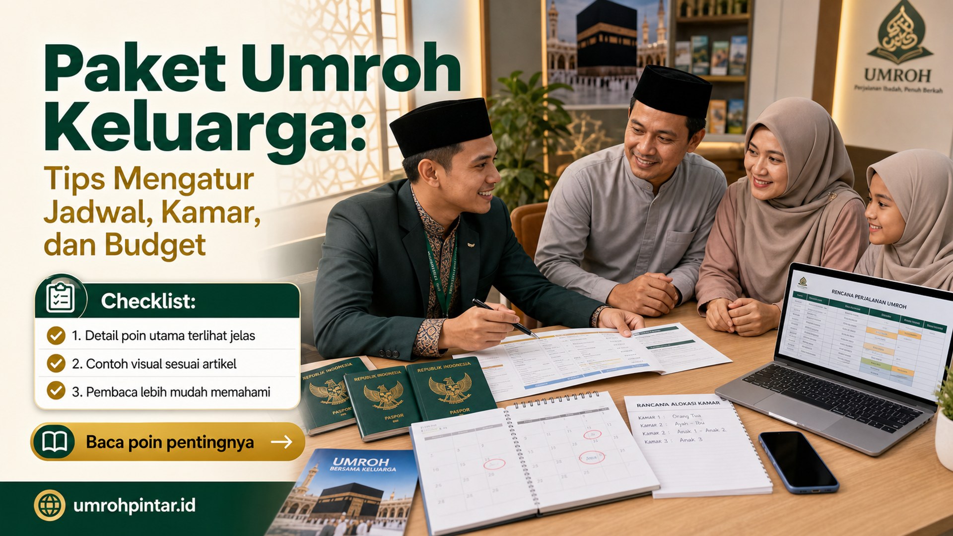 Ilustrasi paket umroh resmi - Paket Umroh Keluarga: Tips Mengatur Jadwal, Kamar, dan Budget