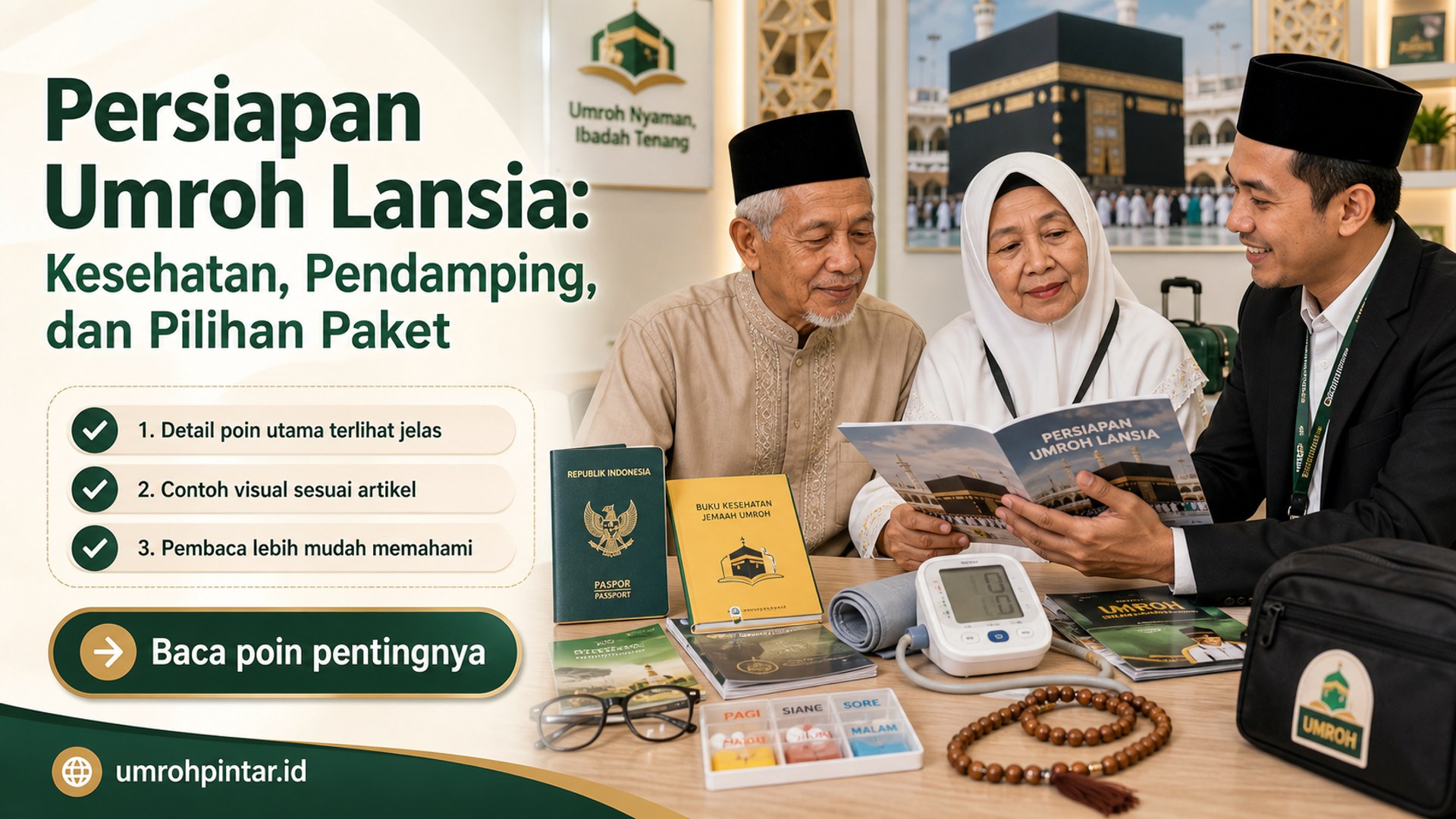 Ilustrasi paket umroh resmi - Persiapan Umroh Lansia: Kesehatan, Pendamping, dan Pilihan Paket